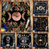 Tarot Table Cloth Moon Sun Lucky Tree Flannel Tablecloth-1