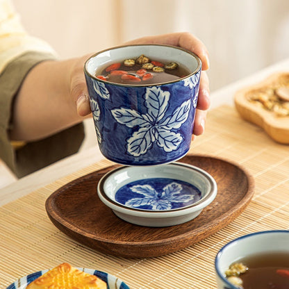 ‘Cooking Tea Around the Stove’ Tea Cup Blue and White Porcelain Tea Bowl-3