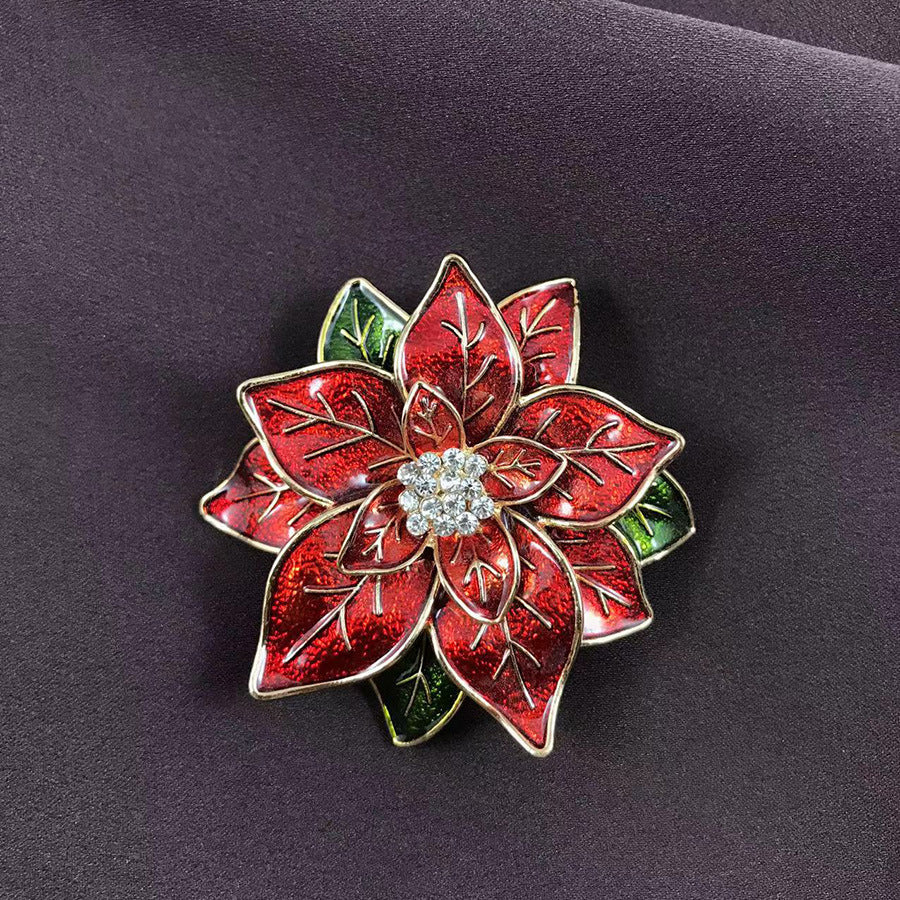 Unisex Hand-painted Rose Flowers Brooch