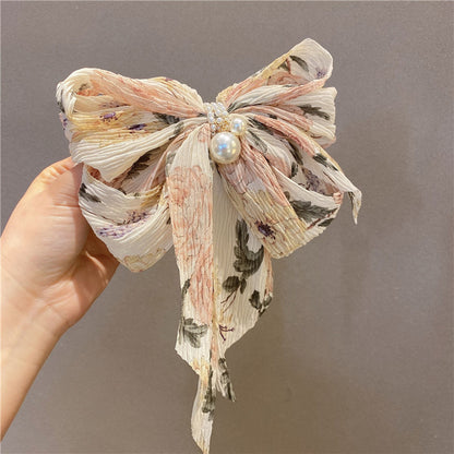 Big Bow Floral Hairpin