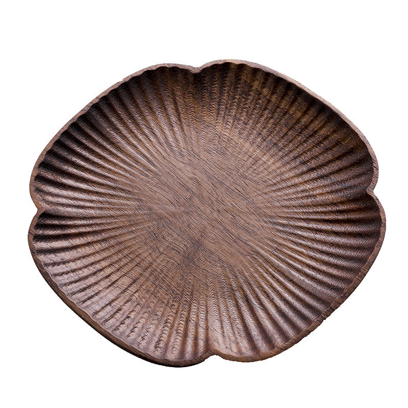 Solid Wood Black Walnut Four-leaf Clover Coasters Beech Texture Holder Insulation Pad