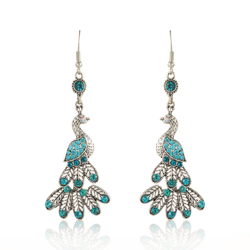 Chinese Style Vintage Drop Earrings With Diamonds