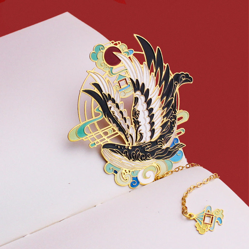 Chinese Style Metal Bookmark Fan-shaped Brass Bookmark Exquisite