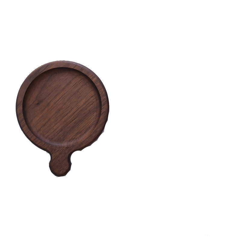 Solid Wood Creative Insulated Coaster With Handle