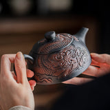 Dragon Year Xianglong Purple Pottery Teapot Relief Purple Clay Home Office Teapot Purple Sand Single Teapot