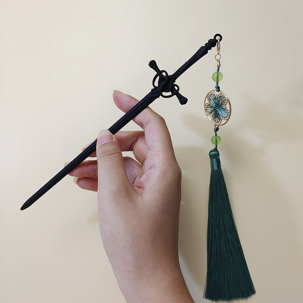 Sword Hairpin Tassel Hairpin Updo Chinese Ancient Style Clothing Accessories Modeling Headdress Hairpin