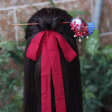 Retro Pearl Rising Bamboo Tangled Plum Blossom Hairpin-1