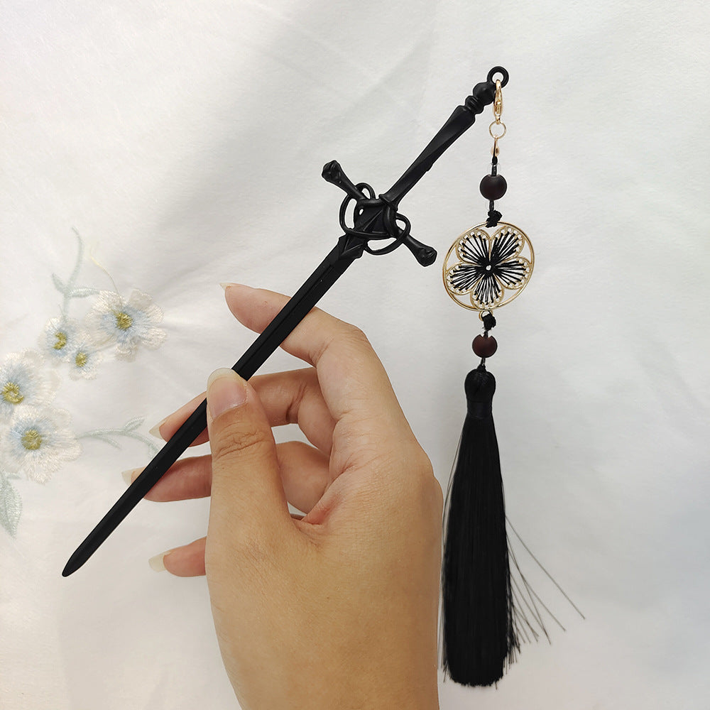 Sword Hairpin Tassel Hairpin Updo Chinese Ancient Style Clothing Accessories Modeling Headdress Hairpin