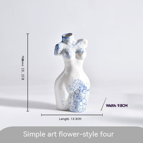 Ceramic Vase Decoration Art Body Small Blue And White Texture Homestay