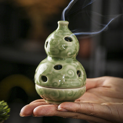 Celadon Gourd Incense Coil Burner Ornaments