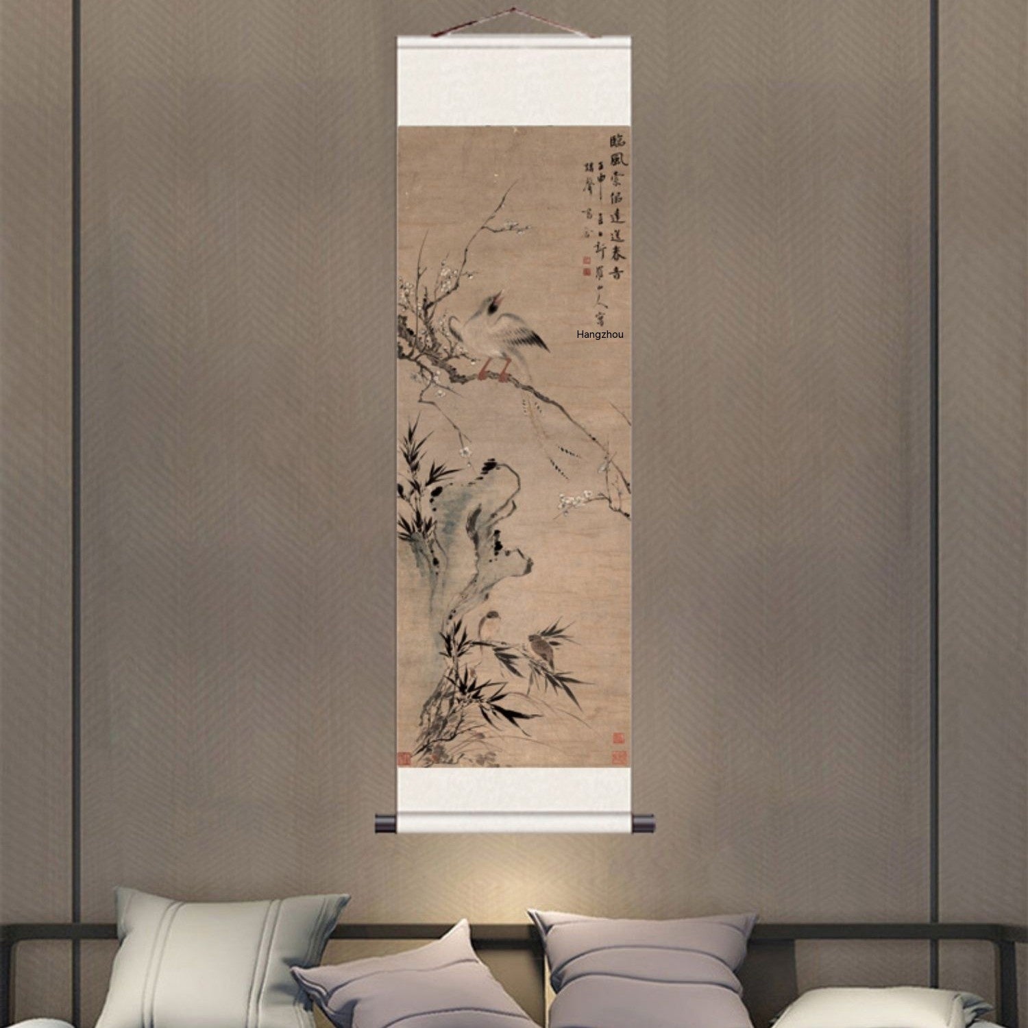 Feng Shui Painted Silk Fabric Decoration