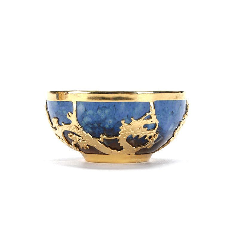 Golden Inlaid Jade Teacup Kiln Changed Hand-drawn Household Kung Fu Tea