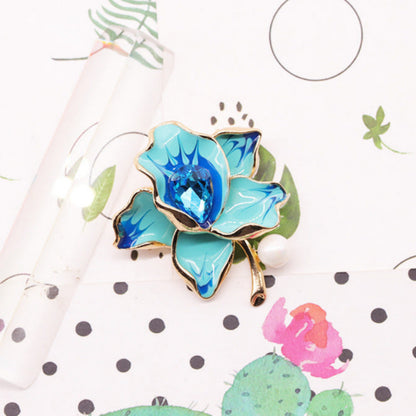 Simple Elegant Enamel Drop Oil Flower Brooch