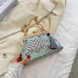 Retro Auspicious Cloud Pattern Hand Embroidered Shoulder Bag-3