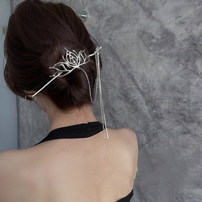 Metal Lotus Hairpin Chinese Wind Hairpin Hair Accessories Headwear Female