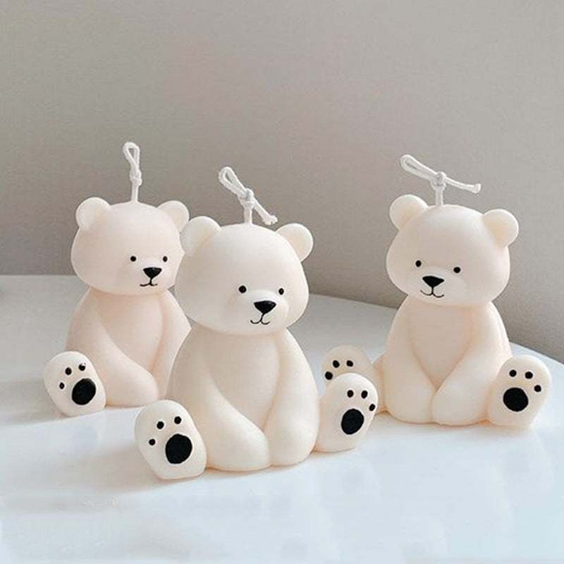 Cute 3D Bear Scented Candle Mold Incense Making Tools-1