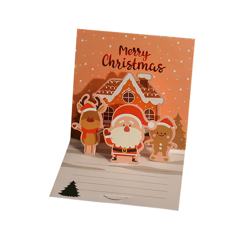 3D Christmas Stereoscopic Greeting Cards Thanksgiving Day Blessing