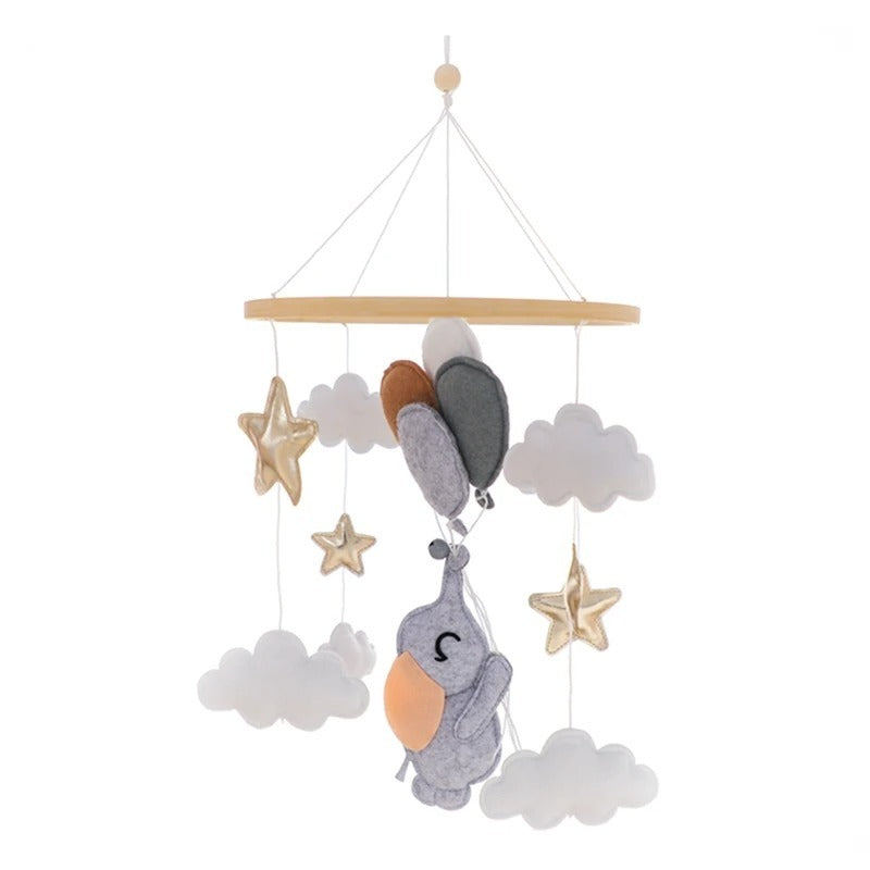 Felt Brown Bear Elephant Bed Bell Nordic Style Crib Soothing Decorative Pendant