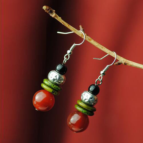 Tibetan Ornamental Earrings DIY Agate Turquoise Earrings