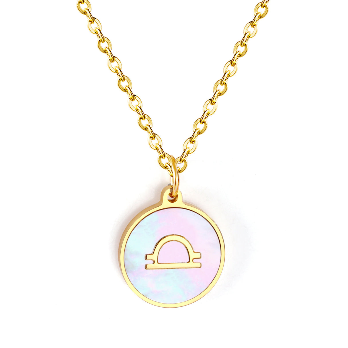 Minimalist White Shell Zodiac Necklace Adjustable Pendant-12