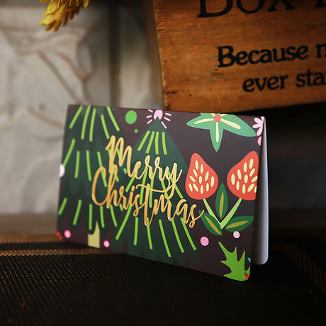 Christmas Wishes Greeting Card – Gift Box, Tree & Elk Designs-2