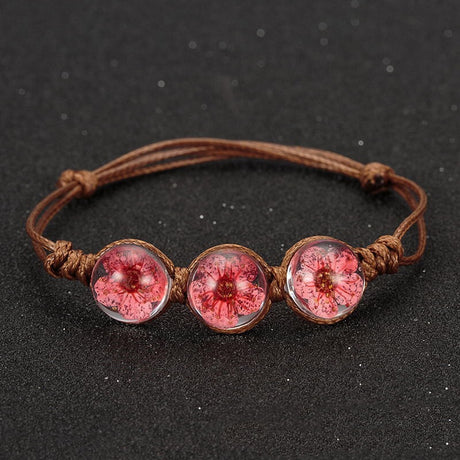 Getrocknete Blumenglaskugel Blume Zeit Juwelarmband