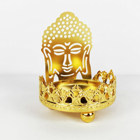 Künstlerische offene Metall -Metall -Buddha -Lotus -Form -Butter -Lampen -Kerzenhalter geschnitzt