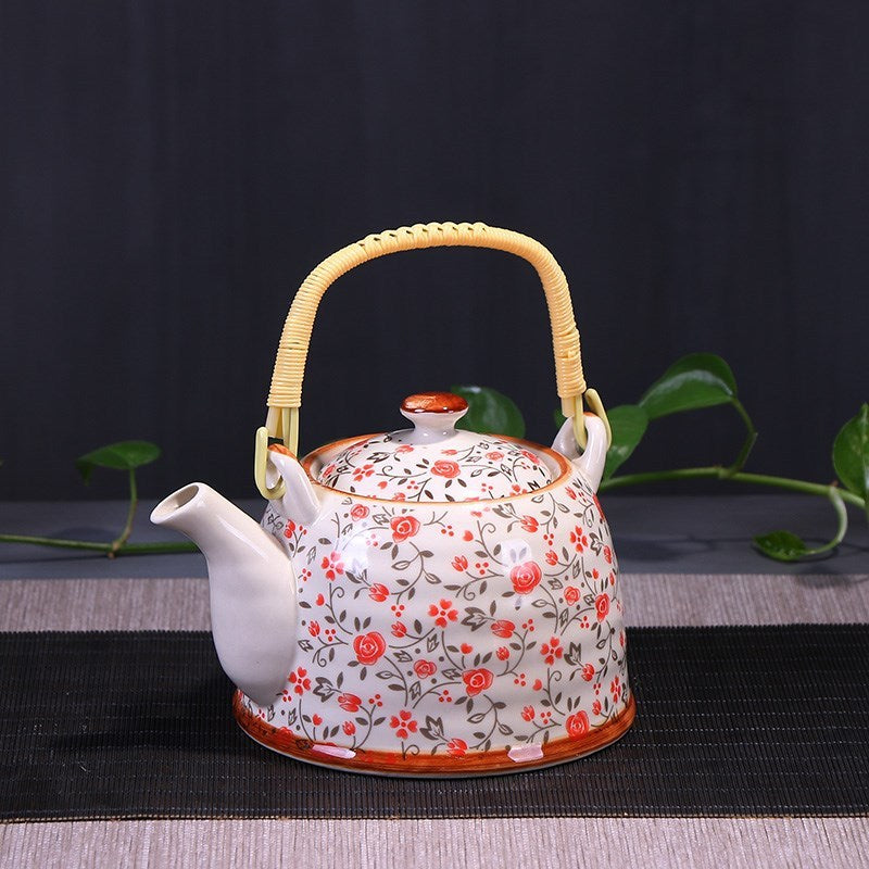 High Tea Celadon Teapot Longquan Glaze Mid-color Lifting Beam Teapot