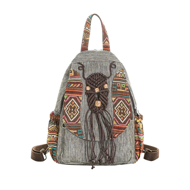 Chinese Ethnic Style Weaving Casual Hundred Art Canvas Backpacks