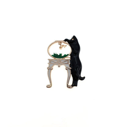 Cartoon cat brooch