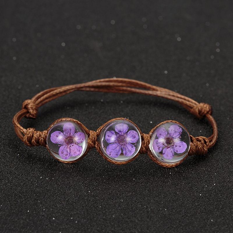 Getrocknete Blumenglaskugel Blume Zeit Juwelarmband