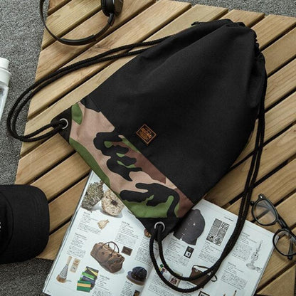 Camouflage Draw String Soft Rucksack kleiner Kapazitätswanderbeutel