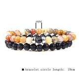 Volcanic Stone Frosted Agate Micro Zirconia Stretch Bracelet