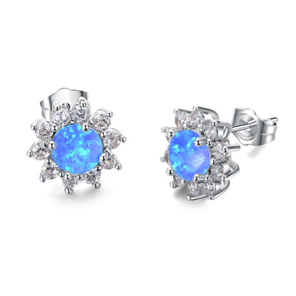 Zircon Stud Earrings in Sterling Silver 925 Earrings