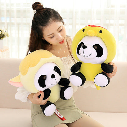 Animal Head Cover Panda Plush Doll Pillow Ornament-3