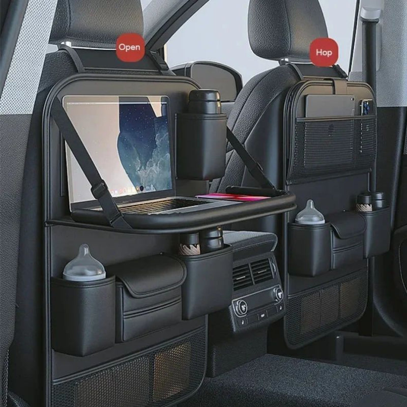 Autositz-Aufbewahrungstasche, faltbares Tischtablett, PU-Leder, Tablet-Halter, cooles Autozubehör