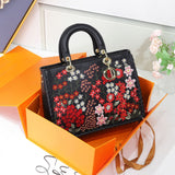 Premium Sense Leather Embroidery Handbag Crossbody Bag-6