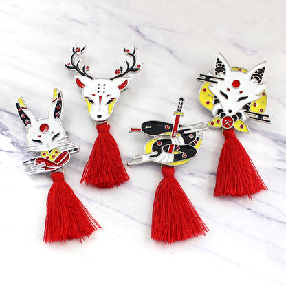 Chinese Style Red Tassel Brooch