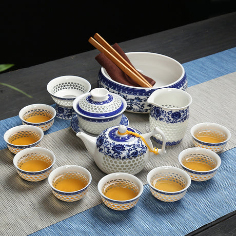 Kung Fu Tea Keramik Teekanne Voller Wabenhöhle hohles Tee -Set Geschenke