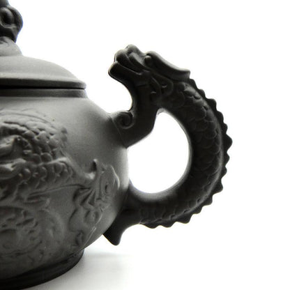 Kung Fu Tea Teapot Imperial Dragon Embossed Purple Clay Tea Set