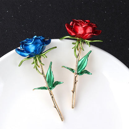 Rose flower brooch