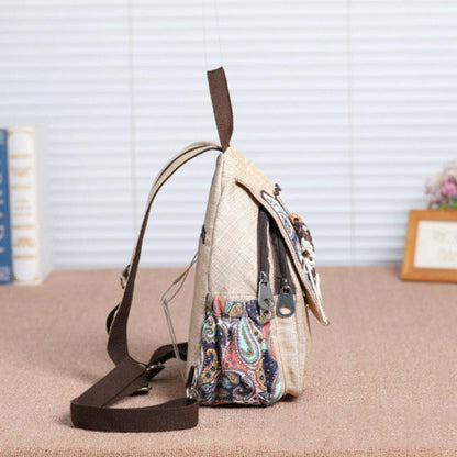 A Touch of Colorful Bag National Style Backpack Literary Style Travel Backpack