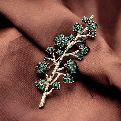 High-quality Brooch with Branches and Diamonds