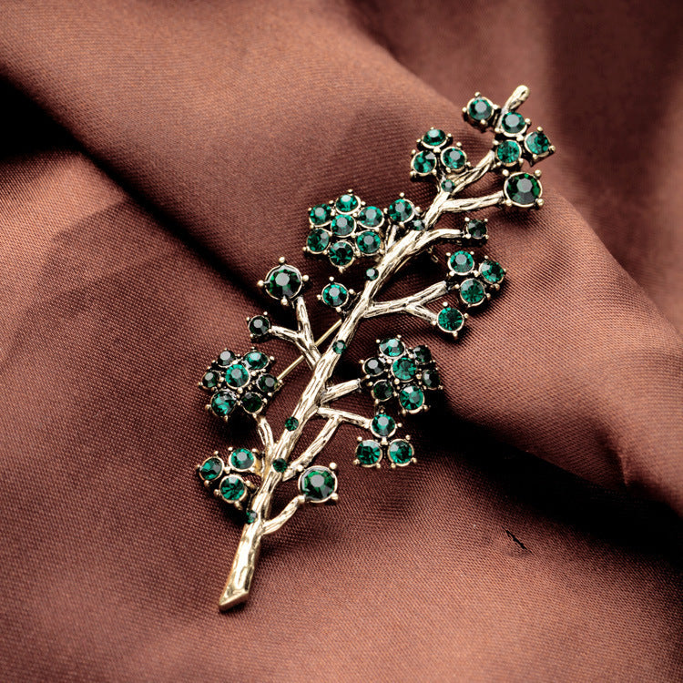 High-quality Brooch with Branches and Diamonds