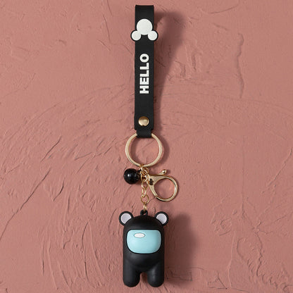 Cartoon soft plastic keychain pendant creative cute soft plastic pendant