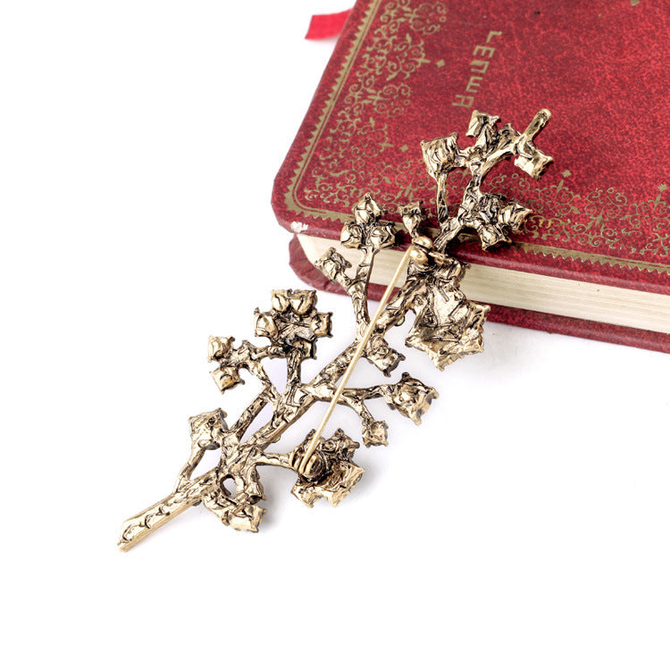 High-quality Brooch with Branches and Diamonds