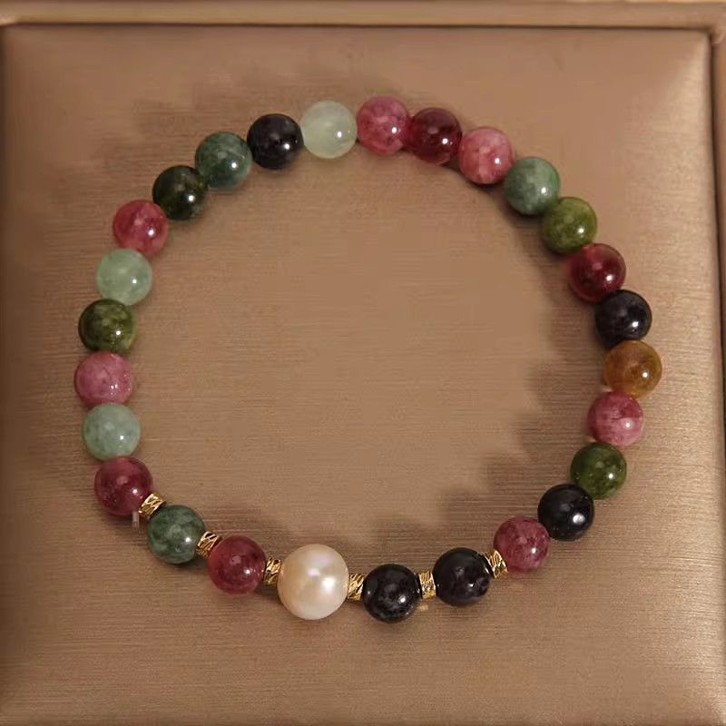 Chinese Color Tourmaline Jade Bracelet Special-interest Design