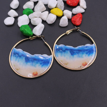 Big round earrings earrings female long all-match