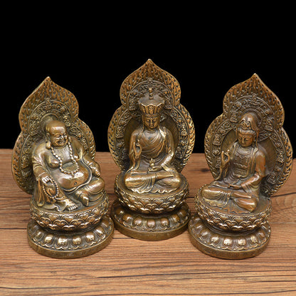 Antique Backlight Copper Kwan-yin Gift Decoration