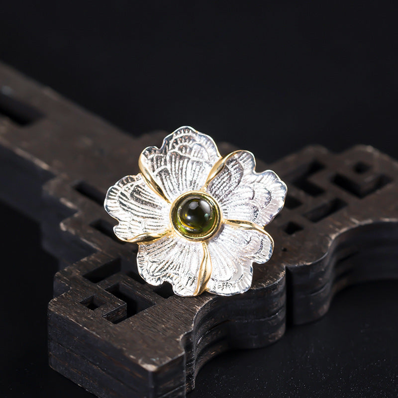 Tourmaline Lotus Brooch High-end Men's Suit Corsage Accessories